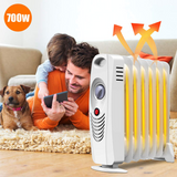 Tangkula Oil Filled Radiator Heater, 700W Portable Space Heater Radiator with Adjustable Thermostat