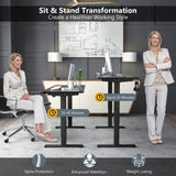 Electric Dual Motor Standing Desk, 48 x 24/48 x 30 Inch Height Adjustable Sit Stand Computer Workstation