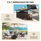 Tangkula Outdoor Table with Umbrella Hole