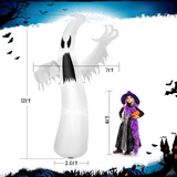 Tangkula 12 FT Halloween Inflatable Ghost, Quick Blow up Halloween Decoration, Giant Inflatable Specter with Bright LED Lights