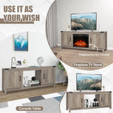 Tangkula Farmhouse TV Stand for TVs up to 70 Inch