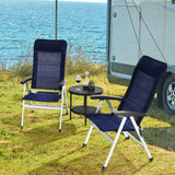 Tangkula Patio Folding Chairs, Portable Reclining Chairs with 7-Position Adjustable Back & Padded Headrest