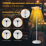 Tangkula 1500W Electric Patio Heater, Fast Heating 270 Sq.Ft Infrared Heater with 3 Modes