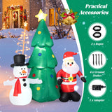 Tangkula 6 FT Inflatable Christmas Tree with Santa Claus & Snowman, Blow Up Christmas Decoration