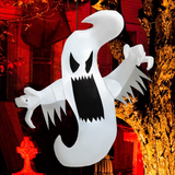 Tangkula 5 FT Halloween Inflatable Ghost, Blow-up Hanging Decoration with 2 Built-in LED Lights & Powerful Blower