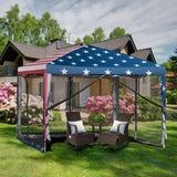 10x10 ft Pop-Up Canopy Tent w/ Netting, Outdoor Canopy Tent with Carry Bag