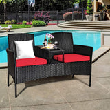 Wicker Patio Conversation Furniture Set - Tangkula