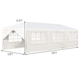 Tangkula 10' x 30' Outdoor Waterproof Gazebo Canopy w/ 6 Removable Sidewalls and 2 Doorways