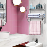 Tangkula Wall Mount 2 Tier Bathroom Shelf with Towel Bars, 18"W X 10"D X 22"H