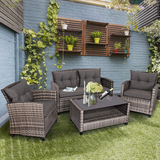 Tangkula Patio Wicker Conversation Furniture Set