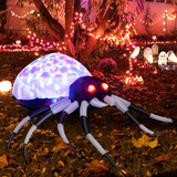 Tangkula Halloween Inflatable Spider with Multi-Color Lights & Built-in Blower, Indoor Outdoor Blowup Spider Decoration