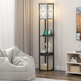 Tangkula Floor Lamp with Shelves and Drawer