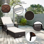 Patio Wicker Chaise Lounge Chair - Tangkula