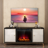 Tangkula Recessed Electric Fireplace, 26 Inch Fireplace with Adjustable Flame Brightness, LED Screen & Remote Control with Timer