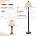 3-Piece Traditional Style Lamp Set - Tangkula