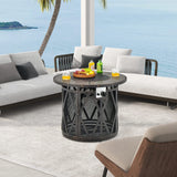 Tangkula 32 Inch Patio Round Fire Pit Table