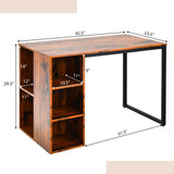Tangkula Computer Desk with Storage Shelves, Home Office Desk with 5 Side Shelves & Metal Frame