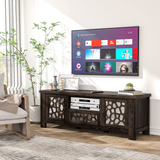 Tangkula TV Stand for 60 Inch TVs, Retro Entertainment Center, TV Console Cabinet w/Open Shelf & Drawer & Cable Hole