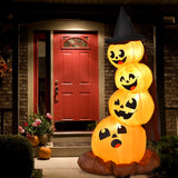 7 Ft Halloween Inflatable Stacked Pumpkins with Build-in LED Lights & Blower