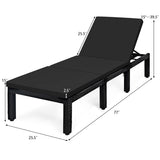 Tangkula Patio Wicker Lounge Chair, Outdoor Rattan Adjustable Reclining Backrest Lounger Chairs