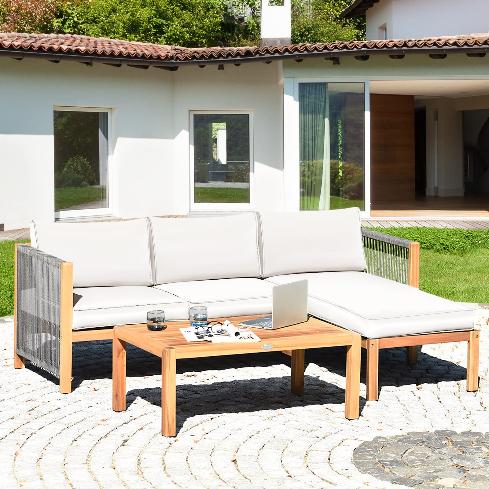 L Shape Outdoor Furniture Set - Tangkula