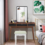 Tangkula Rectangular Wall Mirror, Modern Mirror with Solid Steel Frame & Rounded Corners