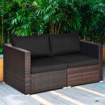 Wicker Loveseat 2 Piece - Tangkula