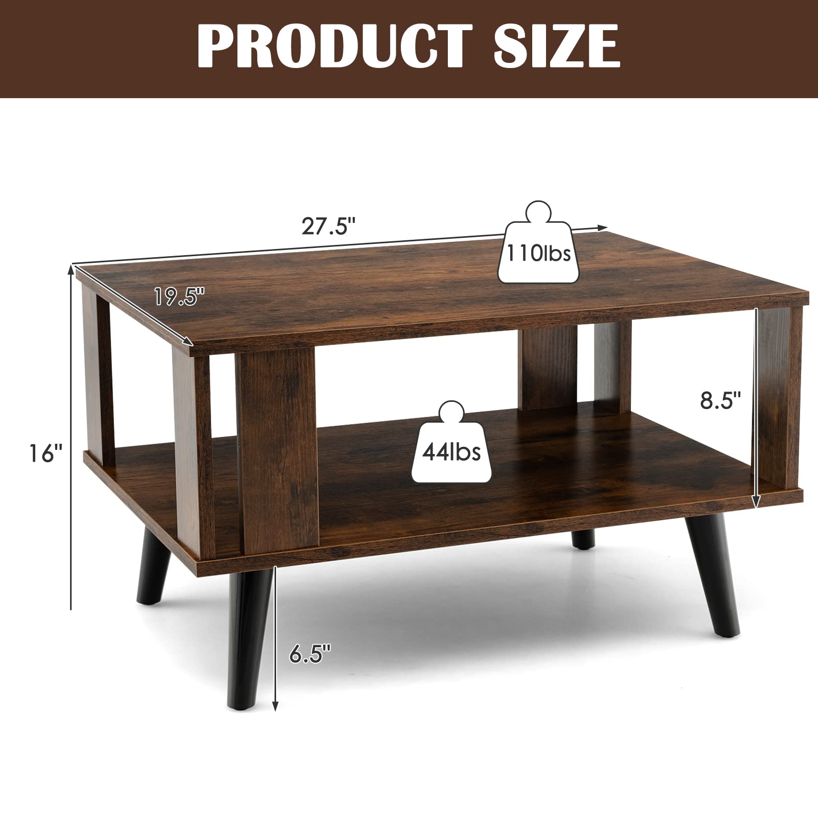 Small Coffee Table for Small Space - Tangkula