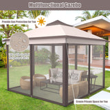 Tangkula 11x11 Ft Pop up Gazebo, 2-Tier Patio Gazebo with Netting, Carry Bag