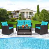 Tangkula 4 or 8 piece Patio Furniture Set, Outdoor Furniture Sets for Backyard, Porch, Garden and Poolside