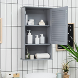Tangkula Medicine Cabinet, Wall Mounted Bathroom Cabinet Single Door Wooden