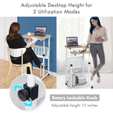 Tangkula Mobile Standing Desk, Height Adjustable Laptop Cart Computer Workstation