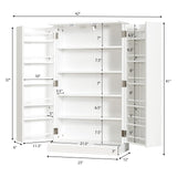 Tangkula Kitchen Pantry Cabinet, 17-Tier Buffet Sideboard with 2 Doors and 6 Adjustable Shelves