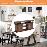 Modern TV Stand for TVs up to 70 Inches, Living Room Console Table w/2 Cabinets & Open Shelves