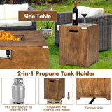 Tangkula 2 Pieces Outdoor Propane Fire Pit Table Set, Patiojoy 48 Inch Rustic 50,000 BTU Rectangular Gas Fire Pit Table