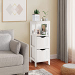 Side Floor Cabinet with 2 Switchable Drawers - Tangkula
