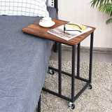 Tangkula Industrial Mobile Side Table, Movable End Table for Coffee Tablet