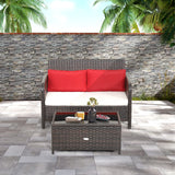 Tangkula 2-Piece Outdoor Patio Wicker Furniture Set