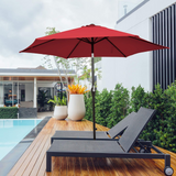 Tangkula 9FT Patio Umbrella, Outdoor Market Table Umbrella with Push Button Tilt Adjustment, Crank & 6 Sturdy Ribs for Garden