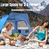 Tangkula 3-4 Person Easy Pop Up Beach Tent, UPF 50+ Portable Sun Shelter