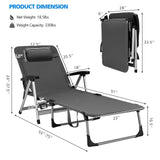 Tangkula Folding Chaise Lounge Chair