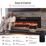 Tangkula 30 Inches Recessed Electric Fireplace, in-Wall & Wall Mounted Electric Heater
