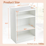 3 Tier Bookcase, Floor Standing Open Bookshelf with 18-Position Adjustable Shelves - Tangkula