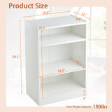 3 Tier Bookcase, Floor Standing Open Bookshelf with 18-Position Adjustable Shelves - Tangkula