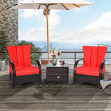 Tangkula 3-Piece Patio Conversation Set, Outdoor Wicker Furniture Set