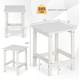 Tangkula Square Outdoor Side Table, Weather Resistant HDPE Adirondack Table