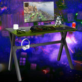 Tangkula Computer Desk Gaming Desk, Ergonomic E-Sports Desk with Cup & Headphone Holder and Mouse Pad