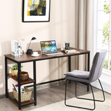 Tangkula Home Office Computer Desk with 2 Storage Shelves