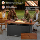 Tangkula 57 Inches Propane Fire Pit Table, Patiojoy 50,000 BTU Outdoor Rectangular FirePit Table