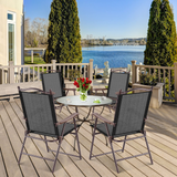 Tangkula Set of 2/4 Patio Folding Dining Chairs